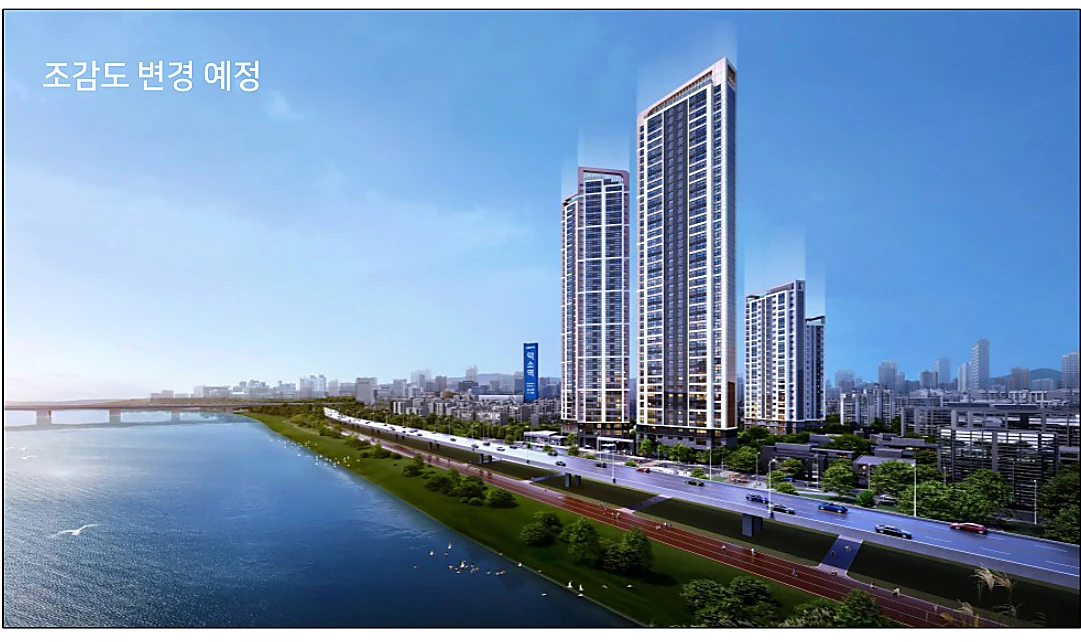 한강변 덕소역 더블뷰 한강 건축 조감 이미지