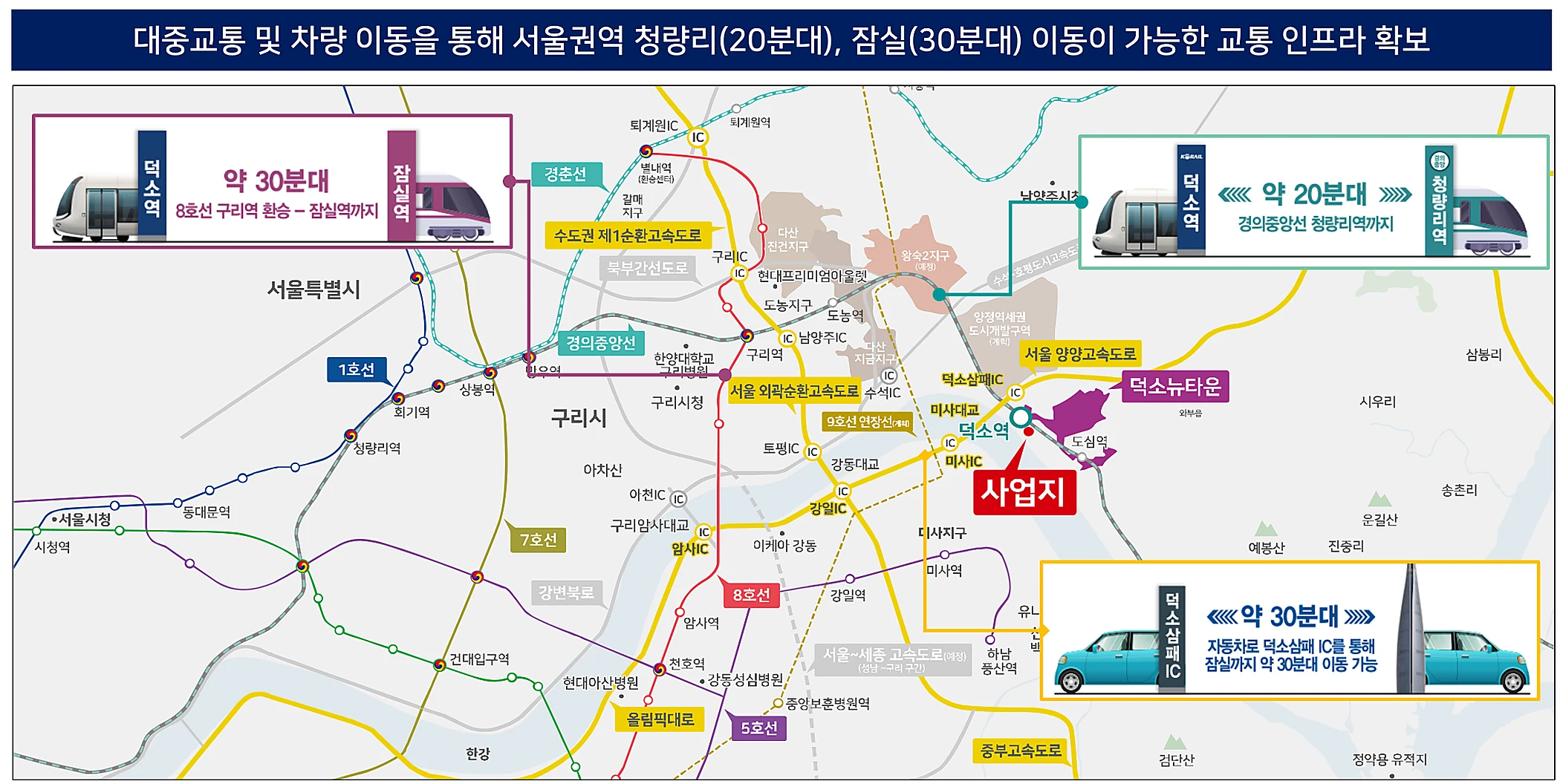 덕소역 더블뷰 한강 광역 교통환경 안내